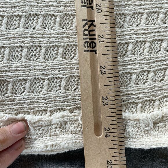 Free people Thermal Top Women's Medium Ivory Thien’s Hacci Boho Hippie Sweater - Picture 10 of 13